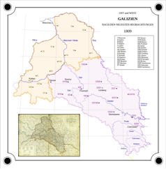 Karte Ost und West Galizien 1809