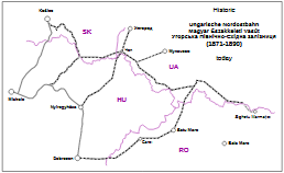 Map Ungarische NordostBahn Heute