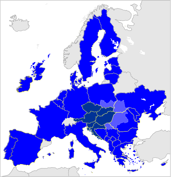 Map Heart of Europa within United States of Europa