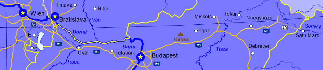 Map Motorway Wien - Satu Mare